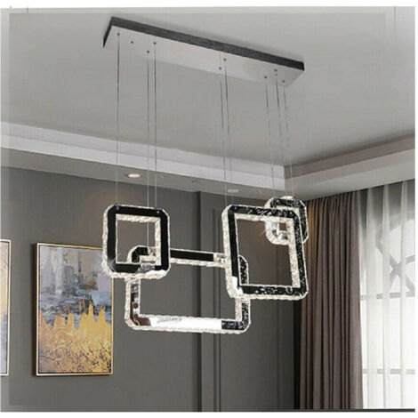 Led Steel 55 W A Sospension With Cristall Lights Fredda 6500k 4 Pendents A17