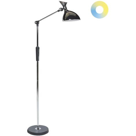 LED Stehlampe ANDROMEDA mit Dimmer Metall Silber