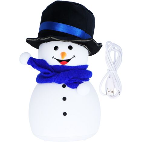 LED-Stehlampe, Nachtlicht, Silikon-Schneemann, USB-Touch-Steuerung, 7 Farben, Musik, Babyschlaflampe, 1200 mAh, tragbar