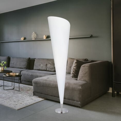 ETC-SHOP LED Stehlampe Standleuchte im Trichter Design Wohnzimmerlampe Stehleuchte aus Nickel, Schlafzimmer Wohnzimmer, Höhe 143,5 cm