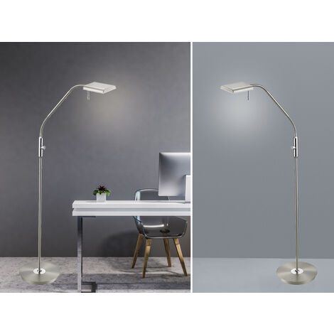 LED Stehleuchte BERGAMO Silber flexibel Sensordimmer - Höhe 135cm