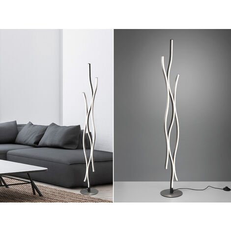LED Stehleuchte BLAZE dimmbar Lichtfarbe einstellbar Silber 138cm