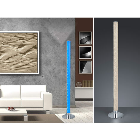 LED Stehleuchte LEIA Chrom dimmbar Fernbedienung, Farbwechsel 104cm hoch
