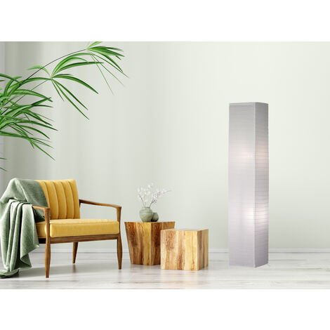 LED Stehleuchte Lichtsäule aus Papier eckig Zylinder H.130cm, 25x25cm in Weiß