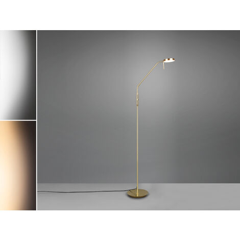 LED Stehleuchte MONZA dimmbar mit Flexarm, Höhe 145cm, Messing