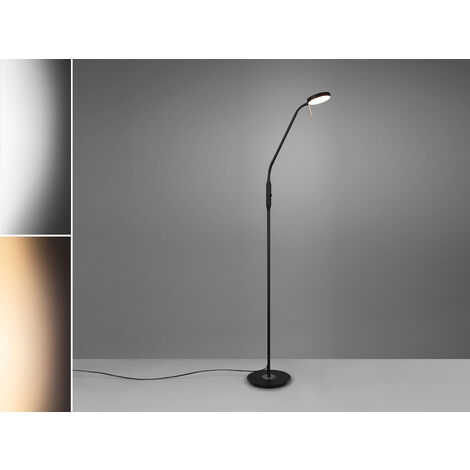 LED Stehleuchte MONZA dimmbar mit Flexarm, Höhe 145cm, Schwarz