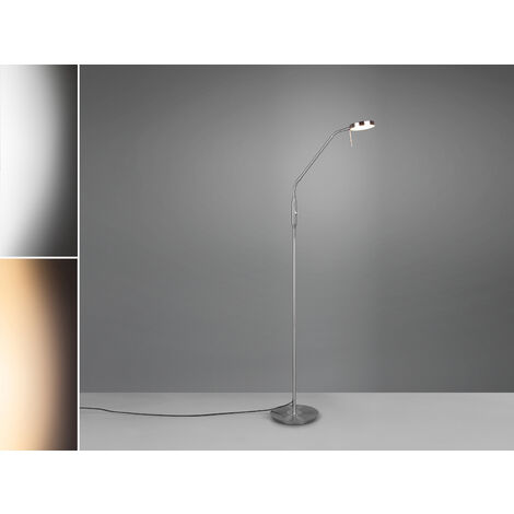 LED Stehleuchte MONZA dimmbar mit Flexarm, Höhe 145cm, Silber