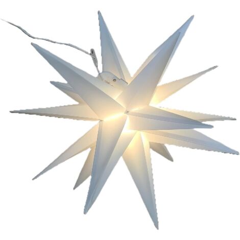 LED Stern Kunststoff weiß Ø58cm LED warmweiß Leuchtdeko Weihnachten Lichter XMAS