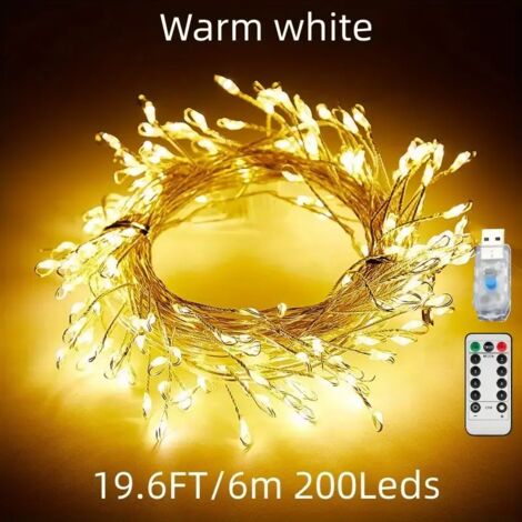 LED-Sternschnuppengirlande mit acht Blinkmodi, Fernbedienung und Timer für die weihnachtliche Fenster- und Gartendekoration