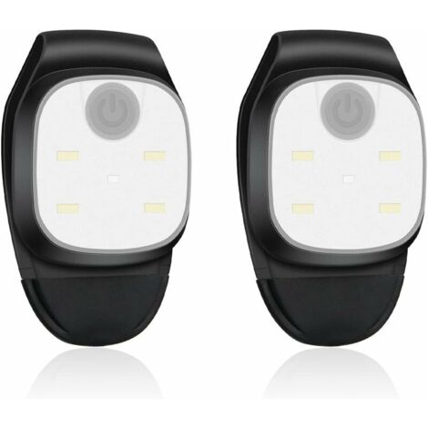 LED-Stirnlampe, Brustlampe, 2-teilig, Lauflampe mit 4 Leuchtmodi, Sicherheitslampe mit Clip für Outdoor-Sportarten, Laufen, Camping [Energieklasse A+++]