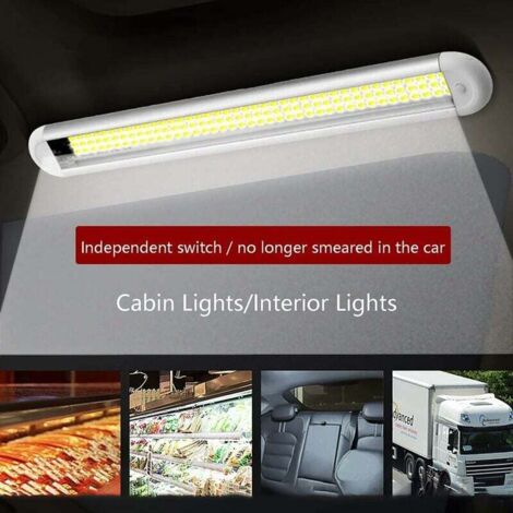 LED-Streifen 12 V, LED 12 V Utility, 120 LED-Innenlichtleiste, LED-Auto-Innenbeleuchtung mit Schalter, für Wohnmobil, Wohnwagen, Boot, Küche, Badezimmer, Schlafzimmer