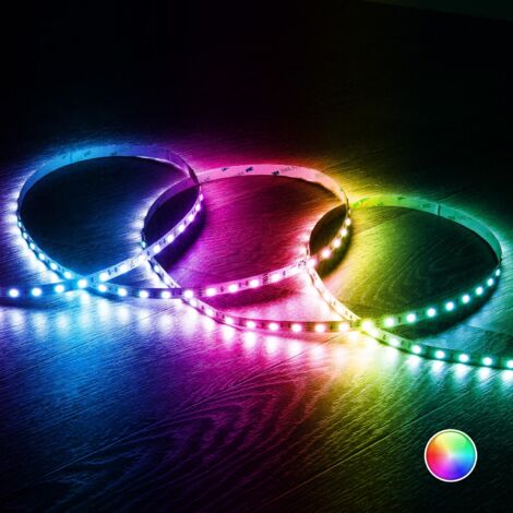 LED-Streifen 12V RGB SMD 60 LED/m 5m 9W/m Breite 10mm Schnitt 5cm IP20 RGB