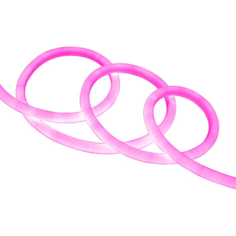 LED-Streifen Neon Dimmbar 220V Rosa Rund 360° 9W/m Schnitt 100cm IP67 nach Maß 3 m
