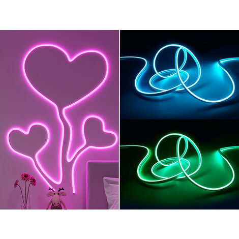 LED Streifen NEON mit Fernbedienung, RGB Farbwechsel & Dimmer - 3 Meter
