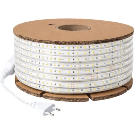 LED-Streifenrolle Dimmbar 220V SMD 120 LED/m 50m 8.5W/m 850lm/m Breite 12mm Schnitt 20cm IP65 Grün