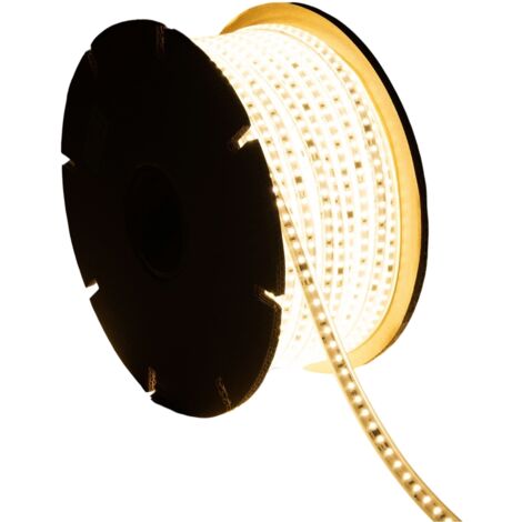 LED-Streifenrolle Dimmbar 220V SMD Selbstgleichrichtend 120 LED/m 50m 10W/m 1000lm/m Breite 12mm Schnitt 10cm IP65 2700K Warmweiß