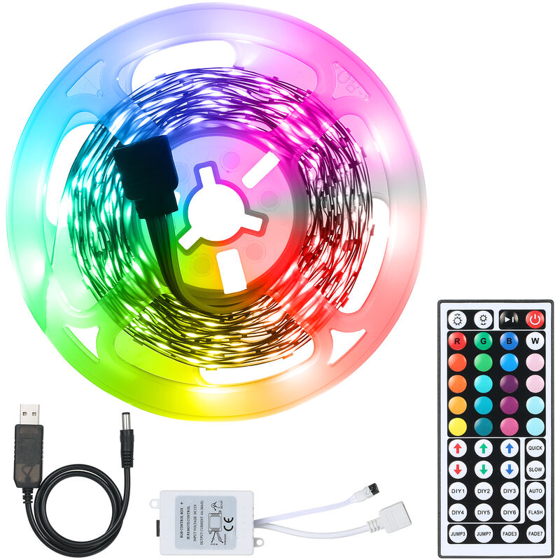 

LED Strip Light Set USB LED RGB flexible cuerda de iluminacion con 44-Keys control remoto de 20 colores y 6 LEDs tiras de luz Modos Cuttable