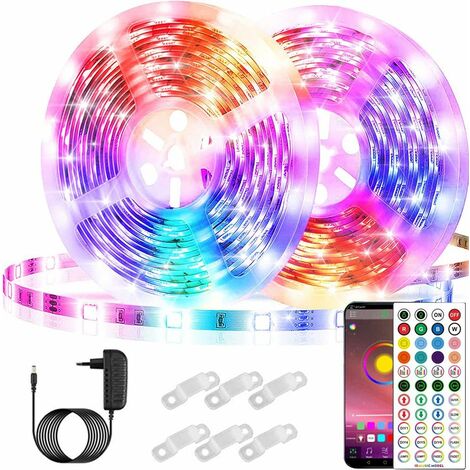 LED Strip RGB LED Strip, Chaine de LED 15M avec controle via App, LED Strip 16 Mio avec controle via App