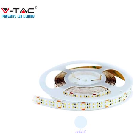 strip led smd2216 30w/m 5m 360 led/m con connettore jack 2.1 da 24v cri>95 ip20 14mm