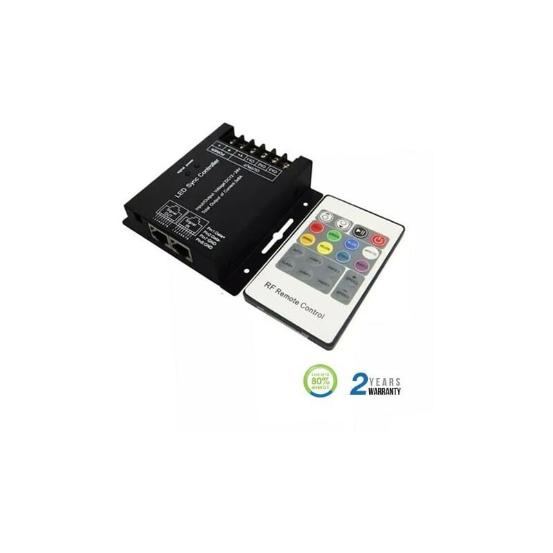

V-tac - Controlador dimmer para tira LED RGB máx. 144/288W 4Ax3CH DC12/24V + mando RF