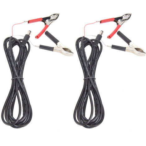 LED-Stromanschluss - 2 Stück, DC-Stecker auf Krokodilklemmen (3 m, 12 V/24 V)