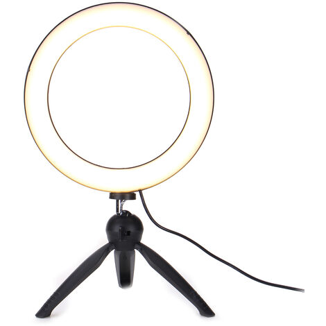 LED Studio Ring Light Dimmable Phone Selfie Maquillage Vidéo Live Lampe 22cm