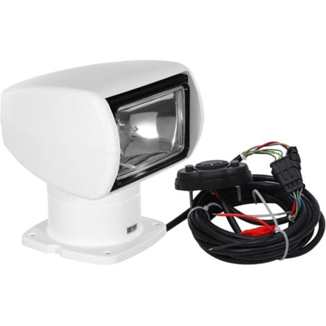 GOJOY LED Suchscheinwerfer mit Fernbedienung 100W Boot Suchscheinwerfer, Scheinwerfer Boot 3200K 2500 Lumen, Bestrahlungsabstand 800m, 360° Links/Rechts Rotation, 72° Auf/Ab Rotation (Weiß)