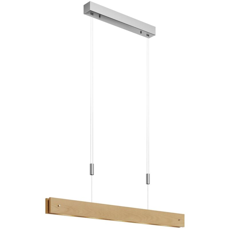 Lucande - led Suspension à intensité variable 'Karinja' en bois pour salon & salle à manger
