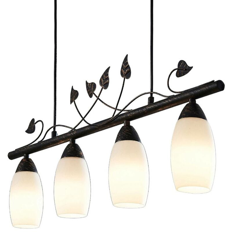 LED Suspension 'Isalie' en métal pour salon & salle à manger - noir, blanc