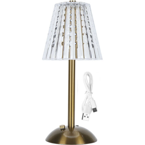 LED Table Lamp 3 Colors Stepless Dimmable Touch Control Rechargeable Crystal Desk Lamp Bedroom Night Light