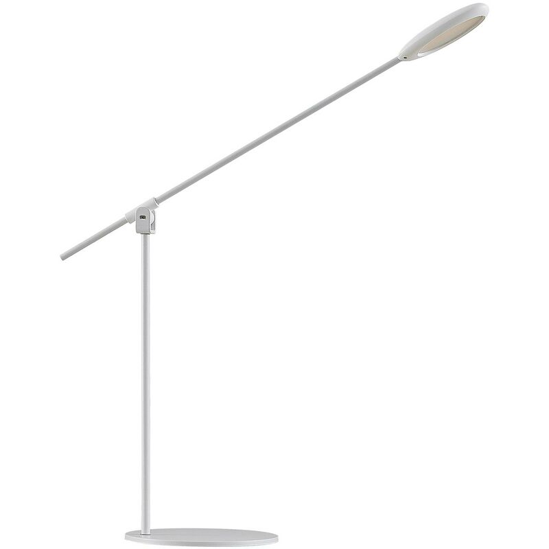 Prios - Table Lamp Ihario (incl. touch dimmer) dimmable (modern) in White made of Plastic for e.g. Office & Workroom (1 light source,) from white