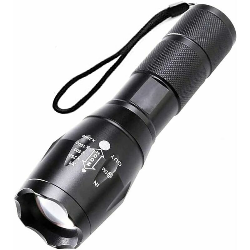Led Tactical Flashlight Super Bright High Lumen Flashlight Portable Outdoor Water Resistant Torch Light Zoomable Flashlight with 5 Light Modes