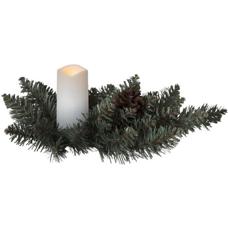 LED Tannengesteck ,Serene' mit LED Kerze, Batterie und Timer, Lichtsensor, B 33cm H 12cm