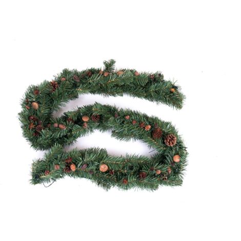 LED Tannengirlande 180cm Weihnachtsdeko Weihnachtsgirlande Tannenzapfen Kugeln - Kienapfel