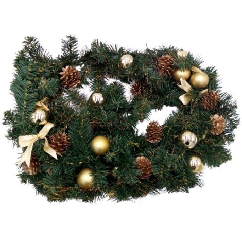 LED Tannengirlande 270cm Weihnachtsdeko Weihnachtsgirlande Girlande Türgirlande warmweiß - gold
