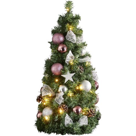 LED-Tannenkegel "Noel", ca. 34x65 cm, pink/silber