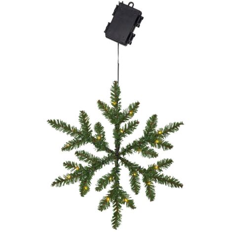 LED Tannenzweige Snowflake Schneeflocke Timer 24 LEDs Ø 40cm