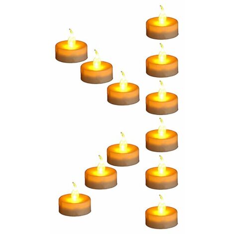 LED Tealight Candles, Electric Fake Candle with Light Bulb, 12pcs, Great for Parties, Home Decor and Festival Celebrations