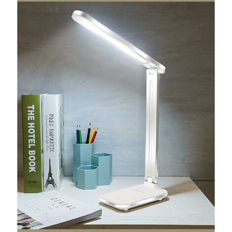 LED Tisch-Leuchte Schreibtisch-Lampe Büro dimmbar Touch Leselampe Nachttisch USB
