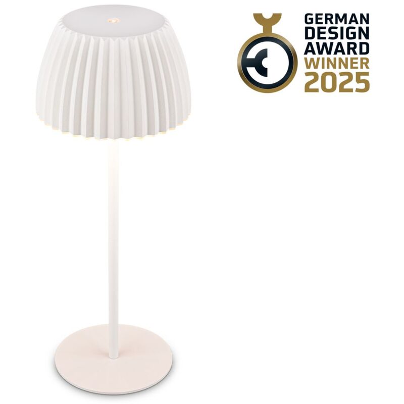B.k.licht - Riffle Led Tischlampe Akku Tischleuchte Höhenverstellbar Dimmbar Kabellos Weiß