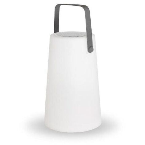 LED Tischlampe außen Akku mit Lautsprecher dimmbar Farbwechsel RGBW 30 cm hoch IP43 tragbare Tischleuchte Garten Balkon