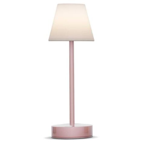 LED Tischlampe kabellos tragbar Touch Dimmer Akku Lampe IP44 32 cm hoch Rosa 4000 K außen Tischleuchte Terrasse Balkon
