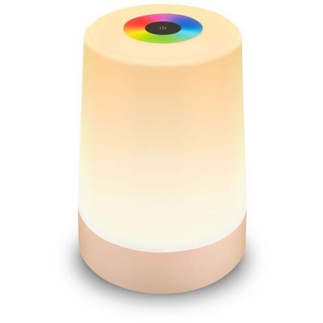LED Tischlampe mit Akku – kabellose Tischleuchte, dimmbar, Touch-Bedienung – für Terrasse & Garten – RGB+W (Farbwechsel + Weiß)