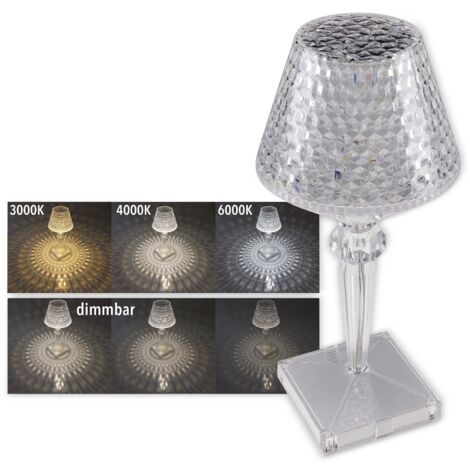 LED Tischleuchte Akku, 26 cm, Touchschalter