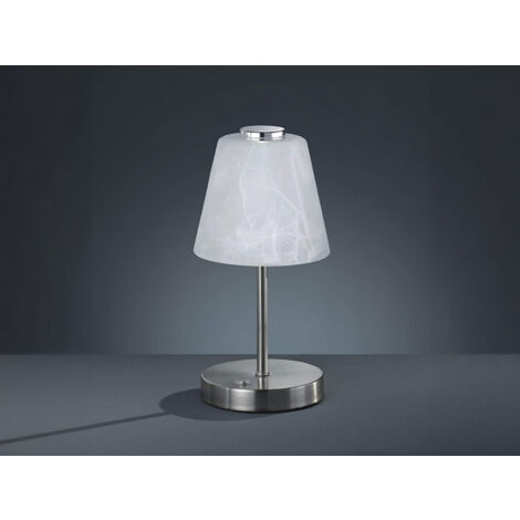 LED Tischleuchte EMMY Metall 4-fach Dimmer Silber matt, Höhe 24cm