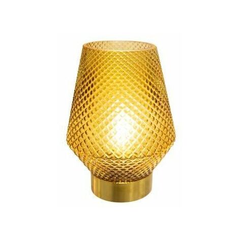 ATMOSPHERA CRÉATEUR D'INTÉRIEUR LED Tischleuchte, Glas, 17 cm, gelb - Atmosphera
