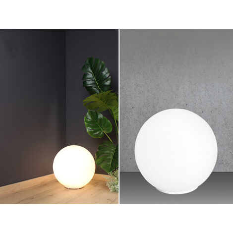 LED Tischleuchte Große Kugel - Glaskugel Weiß satiniert, Ø 35cm