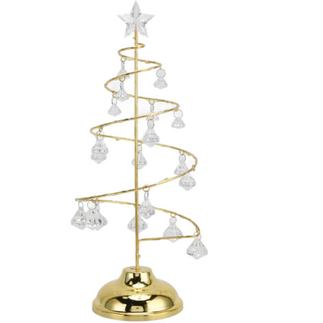 LED-Tischleuchte in Kristall-Weihnachtsbaumform, warmgoldene Ambientelampe für Schlafzimmer, Badezimmer, Treppenhaus
