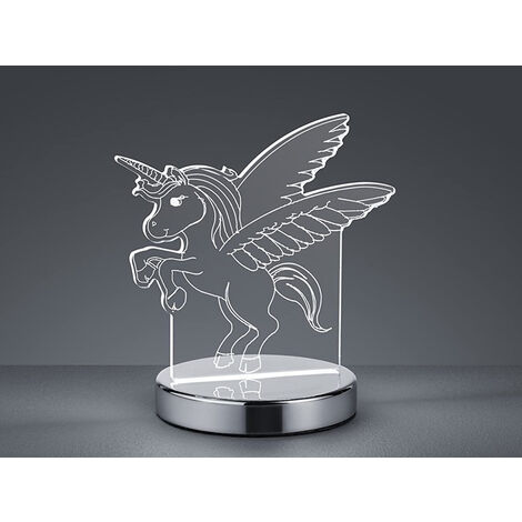 LED Tischleuchte KARO Einhorn 3D Optik, Lichtfarbe einstellbar, Höhe 17cm