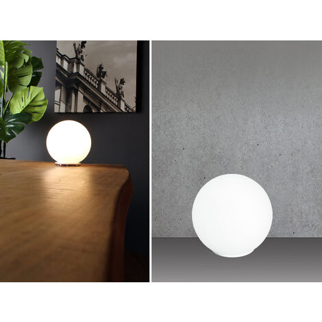 LED Tischleuchte Kleine Kugel - Glaskugel Weiß satiniert Ø 20cm